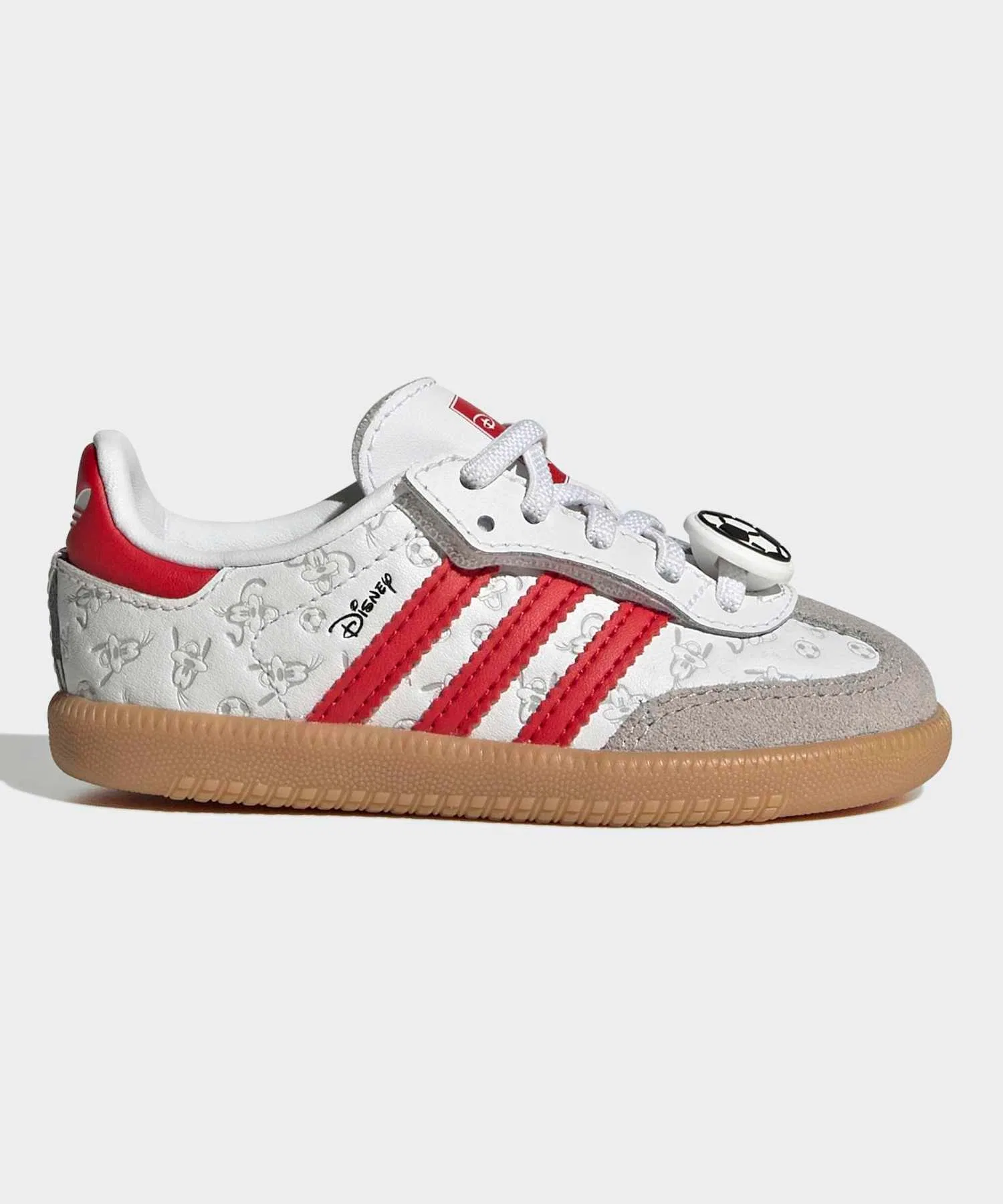 Детские кроссовки adidas Disney Samba OG из натуральной кожи с эластичными шнурками белые