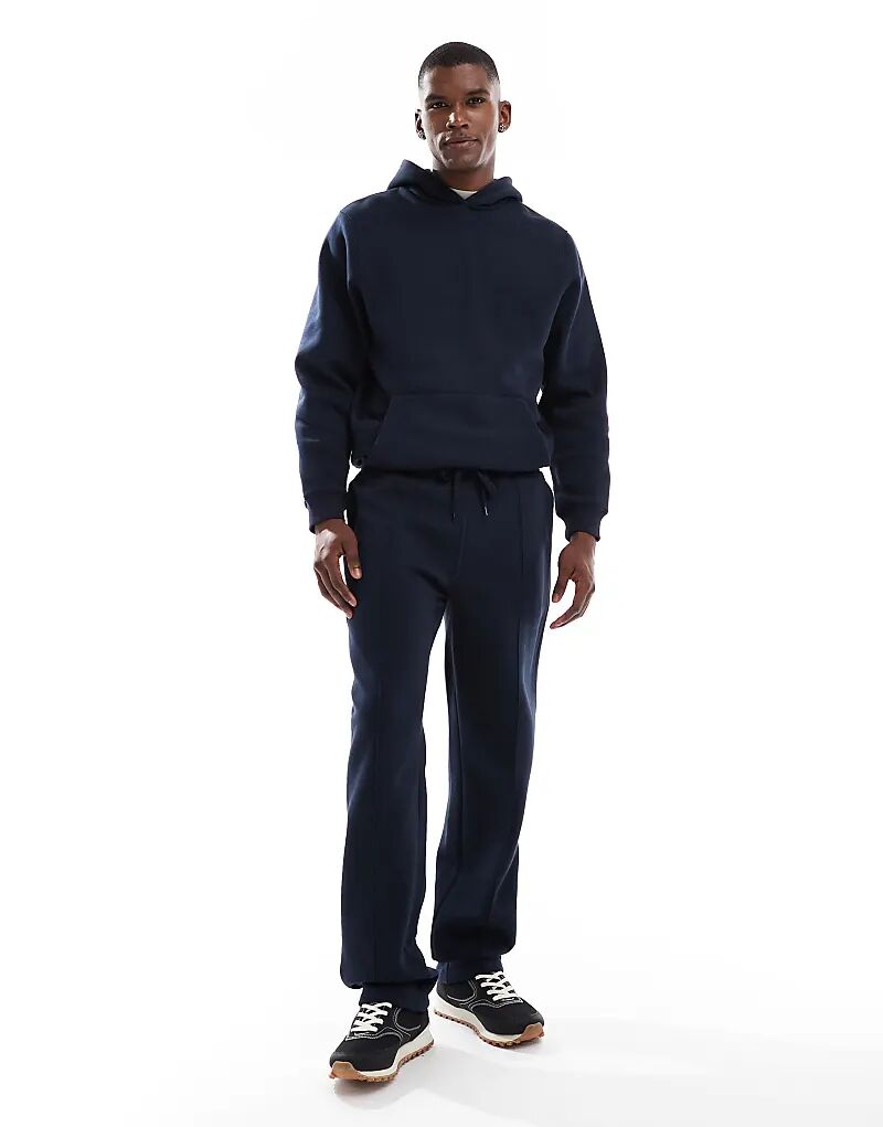 

Прямые спортивные брюки ASOS DESIGN темно-синего цвета