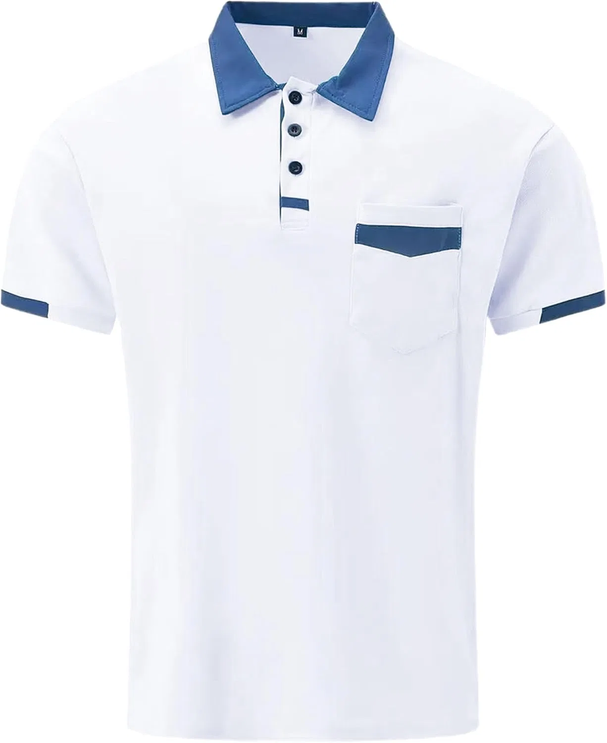 Поло мужское Slim Fit, контрастная отделка, Z White — фото 4