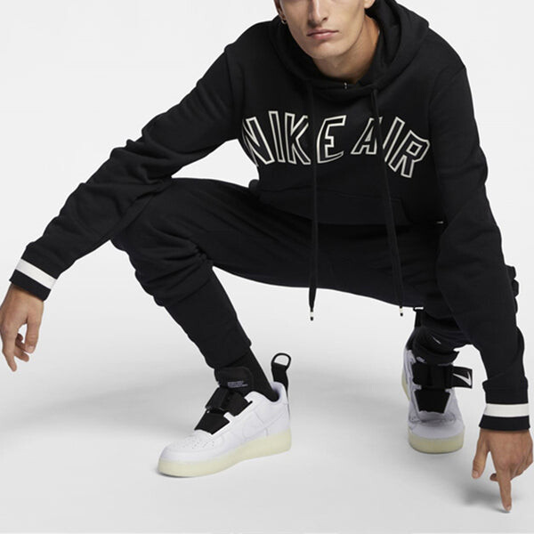 Толстовка Nike Air MENS Sportswear Casual Logo Print Fleeced Black, черный — фото 3