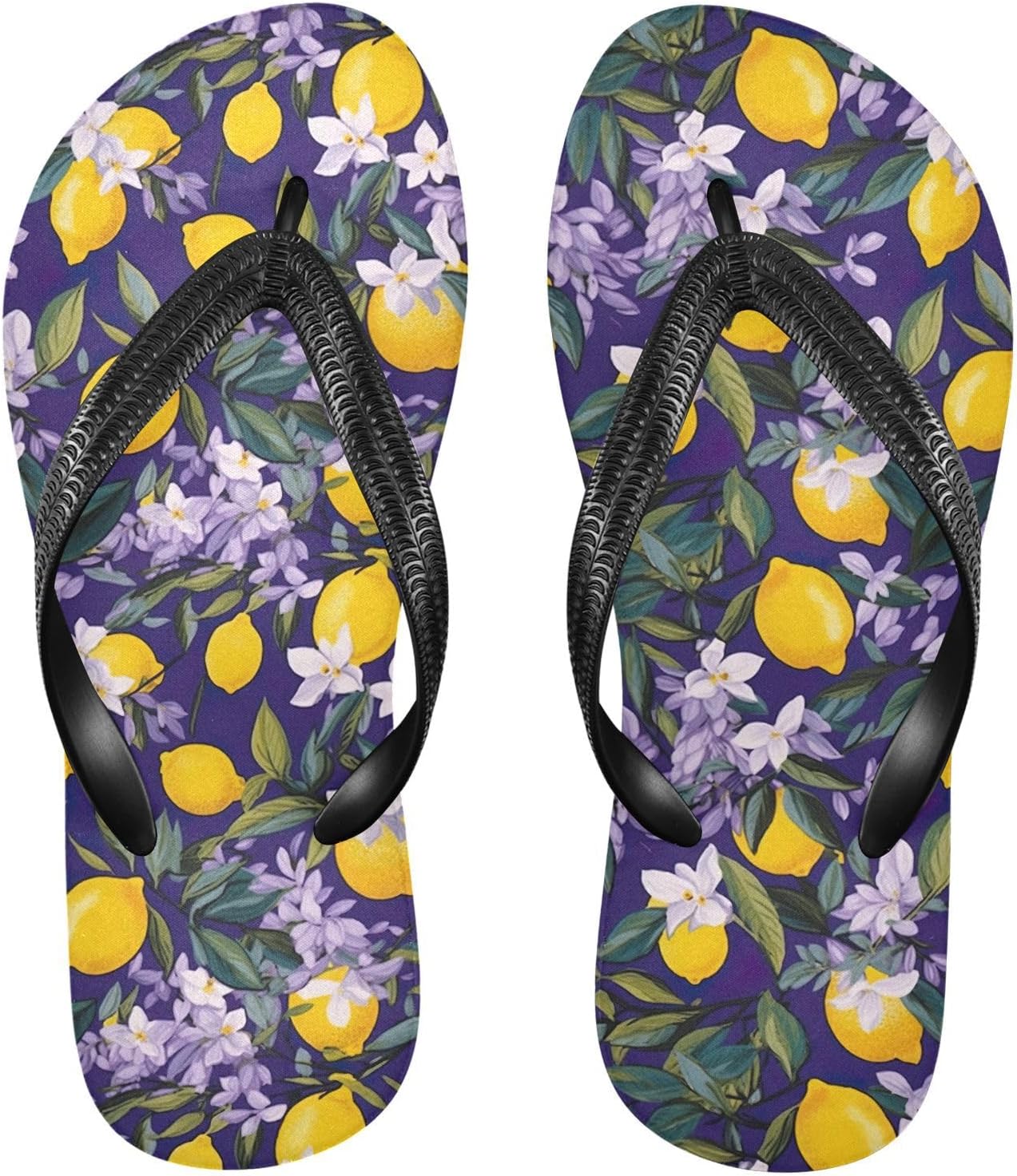 

Женские и мужские шлепанцы SPRIPORT Lemon с фиолетовыми цветами, тонкие, удобные повседневные сандалии с мягкой подошвой на резиновой подошве, противоскользящая обувь для ванной и душа, для летней прогулки и пляжа