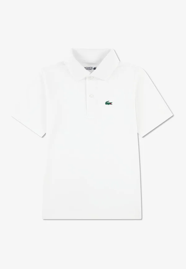 Спортивная поло-рубашка унисекс с силиконовым рисунком под крокодила Lacoste, Blanc