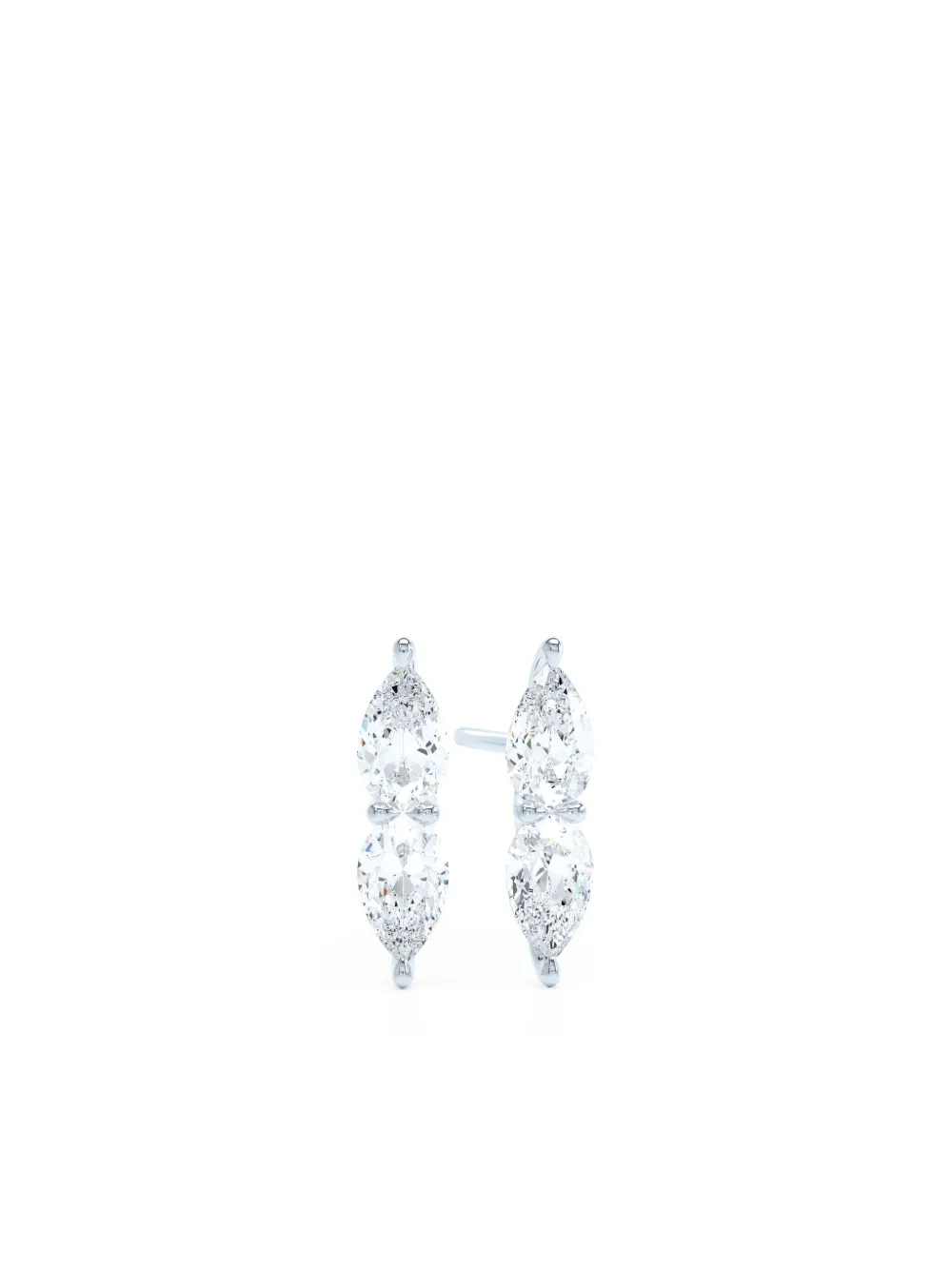 

Серьги The Double Pear из переработанного белого золота с бриллиантами LOEV, серебяный