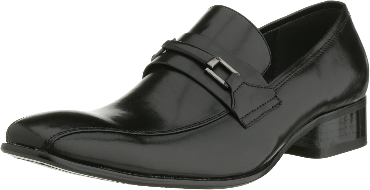 

Мужские лоферы с квадратным носком из японской кожи с декоративной пряжкой SARABANDE, черный