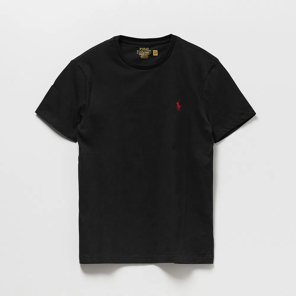 Мужская приталенная футболка с круглым вырезом чёрного цвета от Polo Ralph Lauren