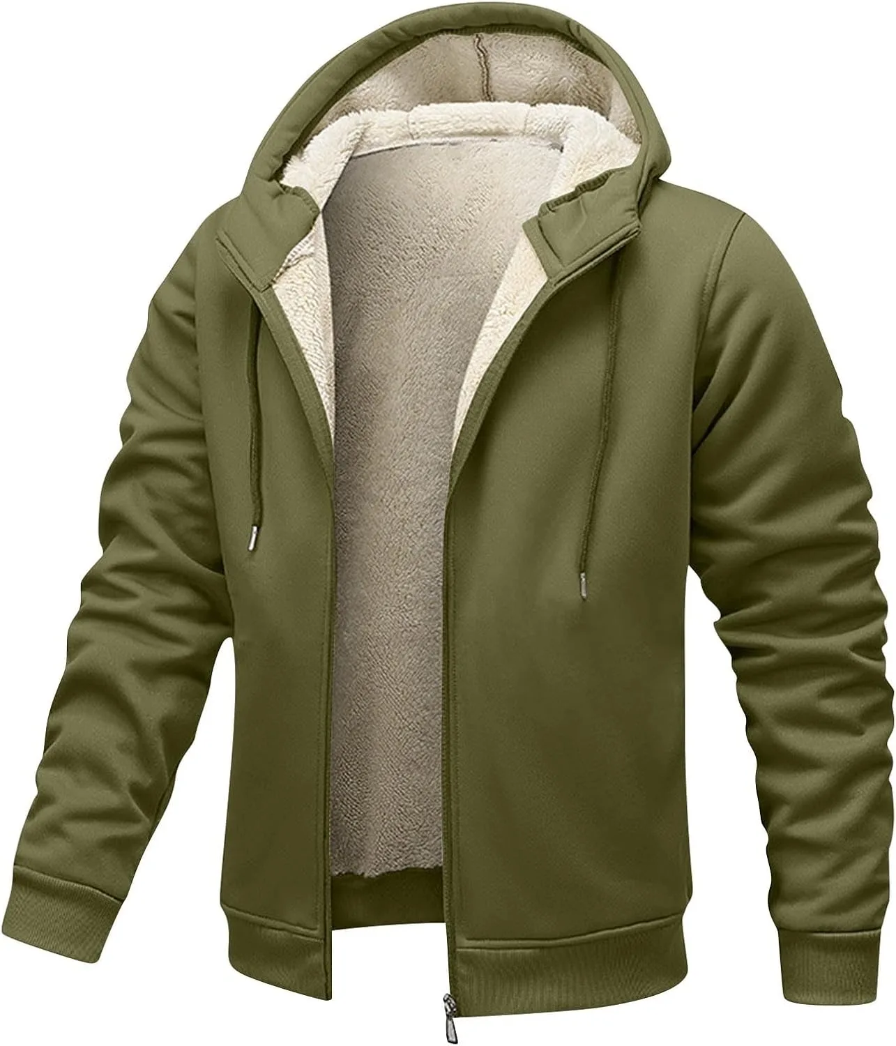 

Мужская толстовка с подкладкой из шерпы на молнии, теплая зимняя куртка