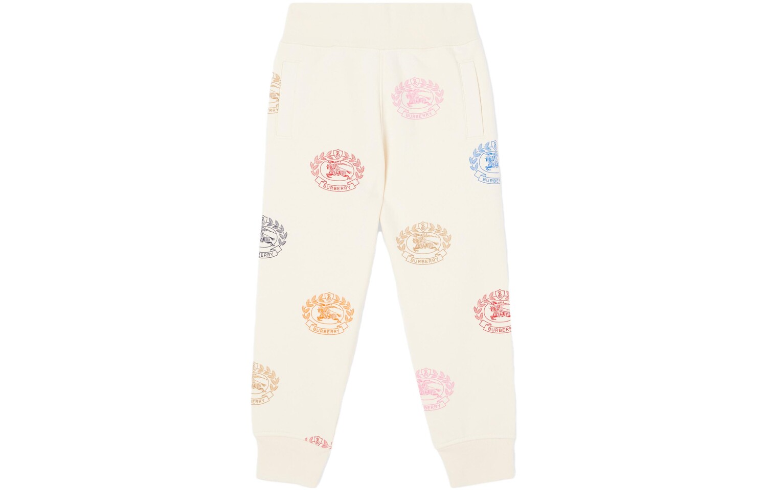 

Детские трикотажные спортивные штаны Burberry, цвет Pale Yellow