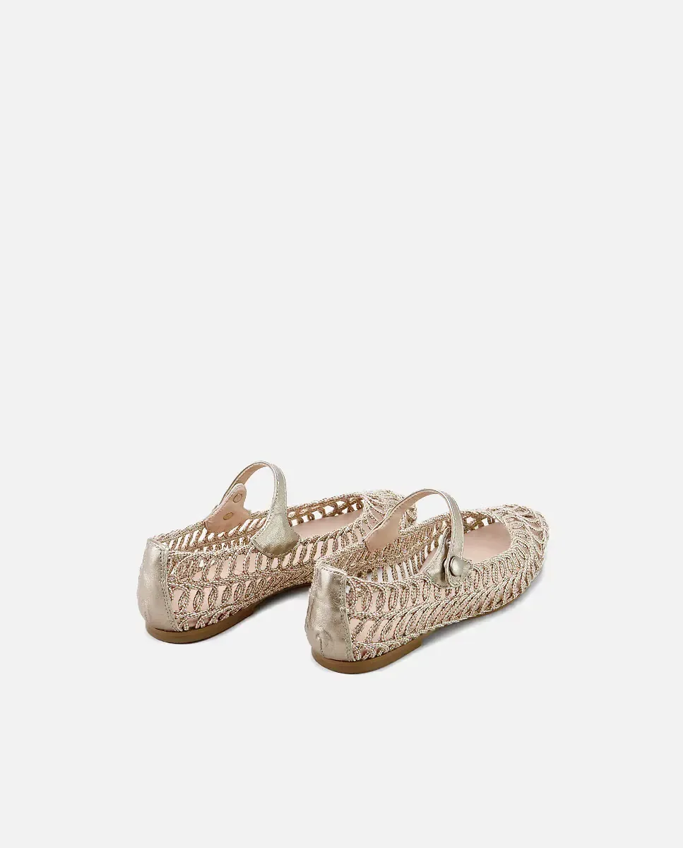 Детские мерседесы на шнурках из кожи Eli 1957, бежевый — фото 2