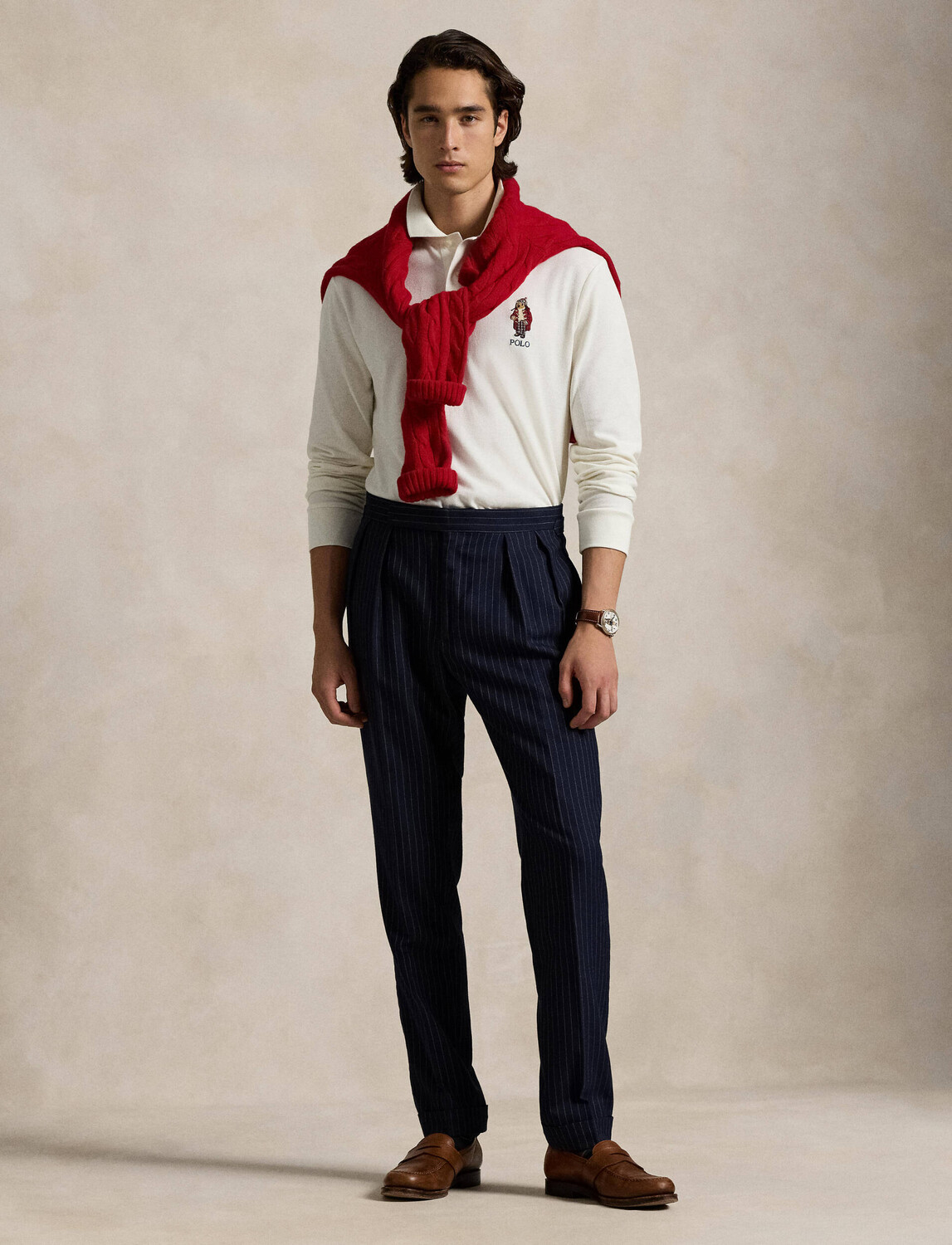 Поло POLO RALPH LAUREN Classic fit, кремовый — фото 2