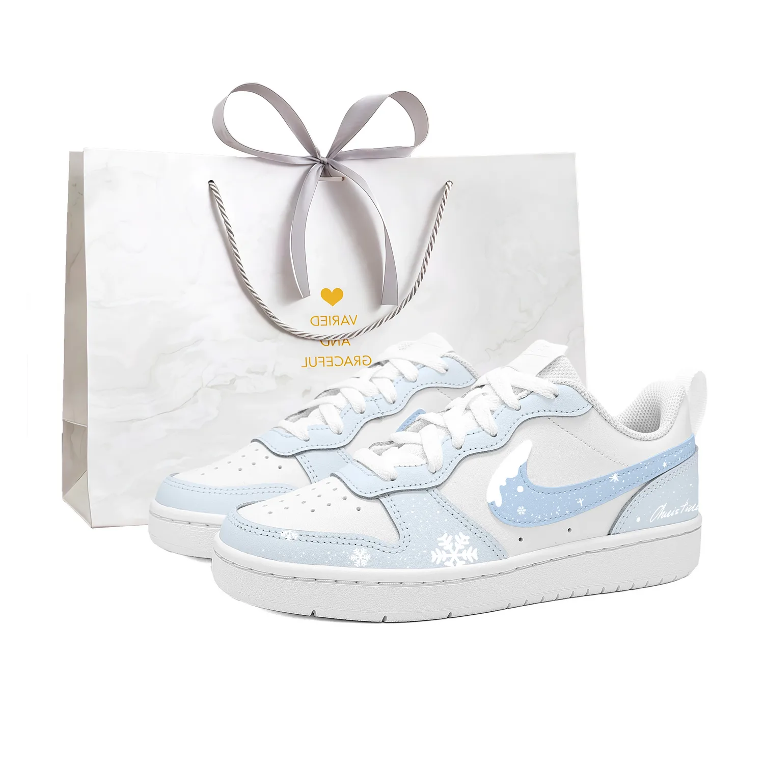 Кроссовки для скейтбординга Court Borough Snow Yarn Leather Low top для детей и подростков Nike, Shopping Bag
