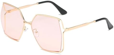 

Женские солнцезащитные очки с градиентным переходом цвета, увеличенного квадратного размера, с полыми линзами, винтажные, из сплава, зеленые, с защитой от УФ-излучения UV400 MTZJH, Pink