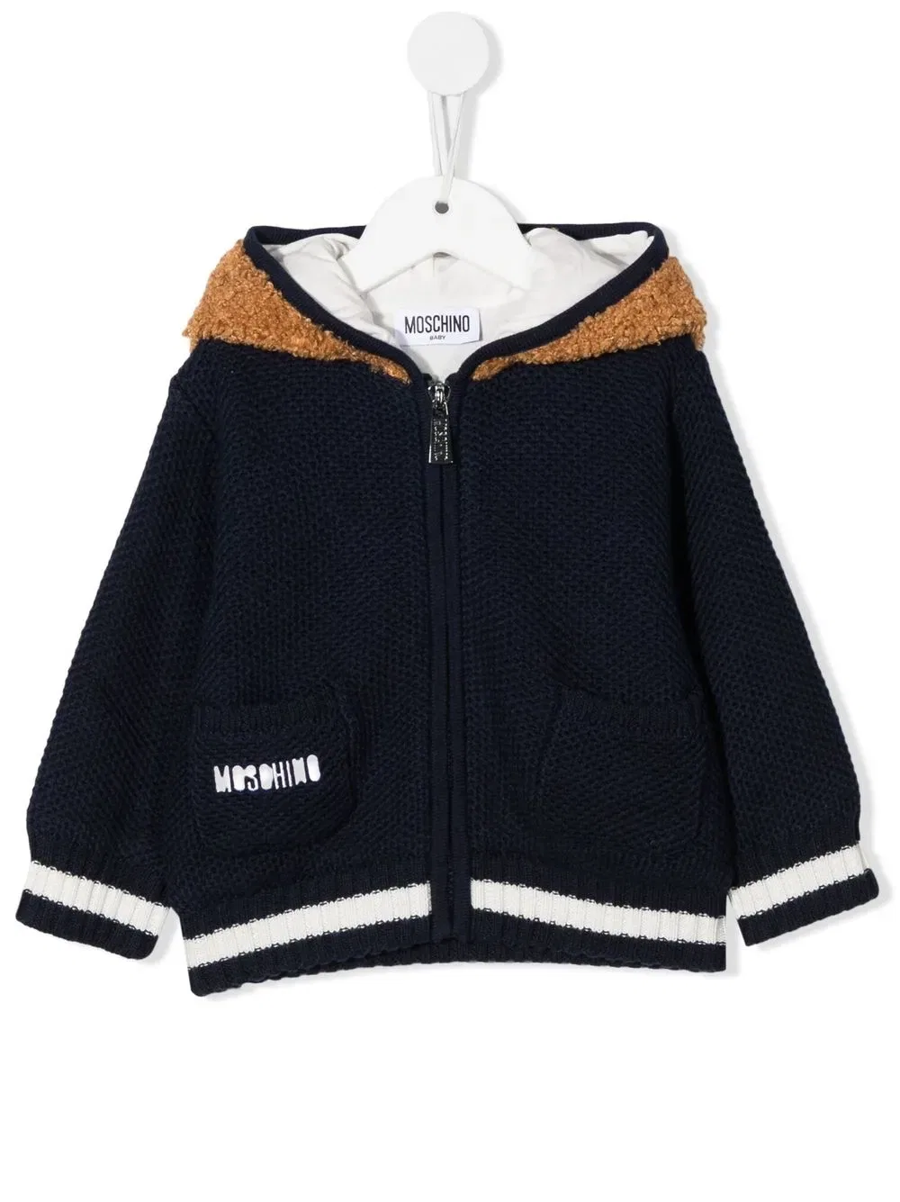 Куртка на молнии с изображением плюшевого мишки Moschino Kids, синий