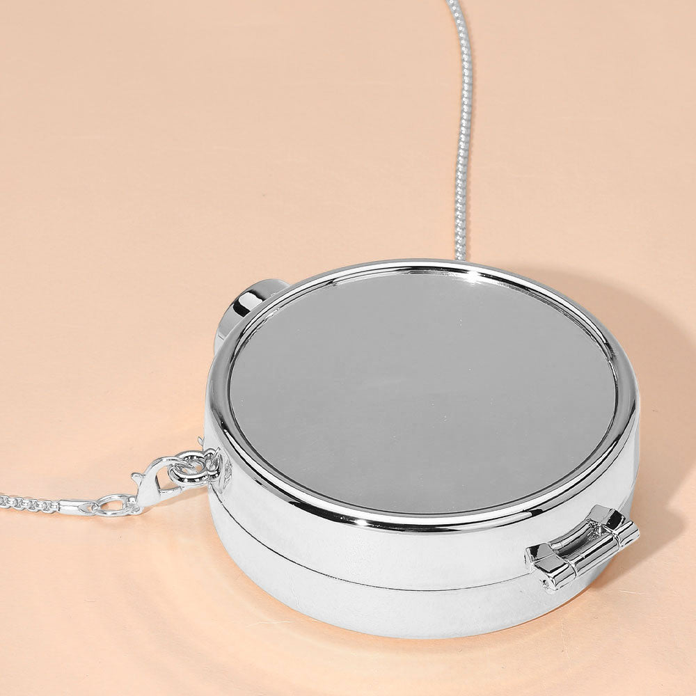 

Металлический круглый клатч с зеркалом для вечера или через плечо FASHNZFAB, серебряный