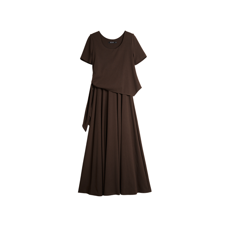 

Женское платье с коротким рукавом ELLE, coffee