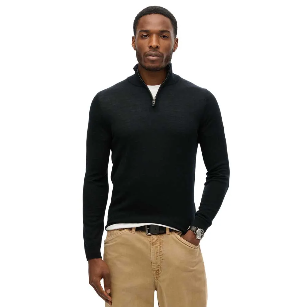 

Свитер Superdry Merino half zip, черный