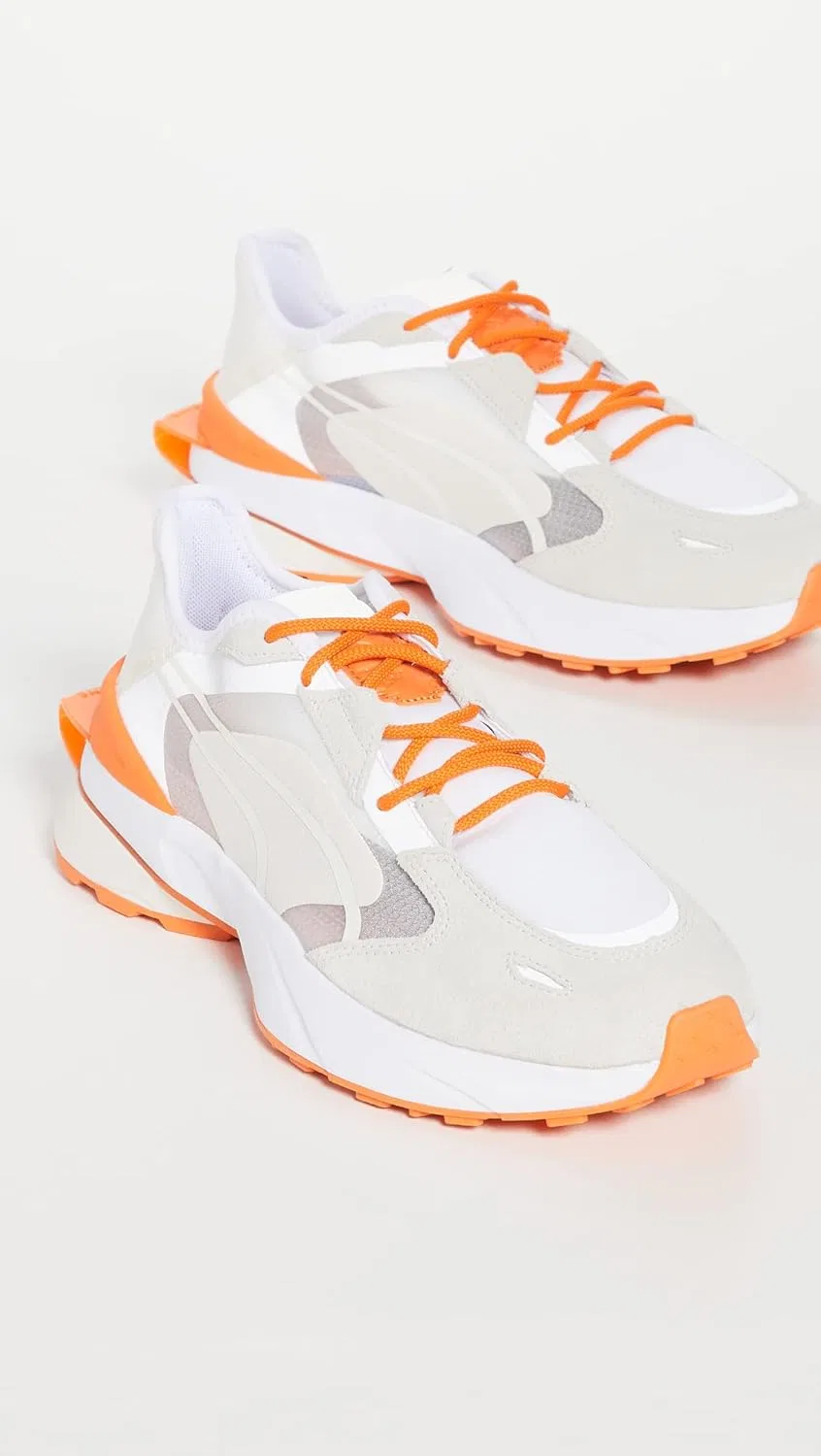 Кроссовки теннисные PUMA, белый/оранжевый