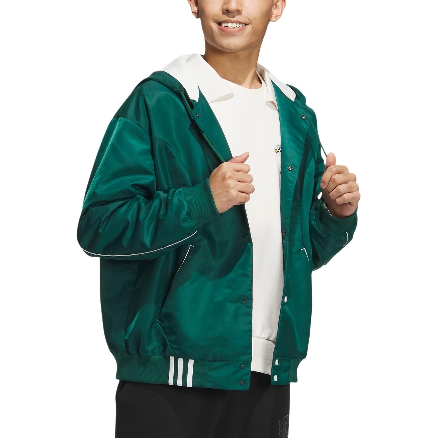 Флисовая куртка унисекс лесной зеленый Adidas Neo — фото 3