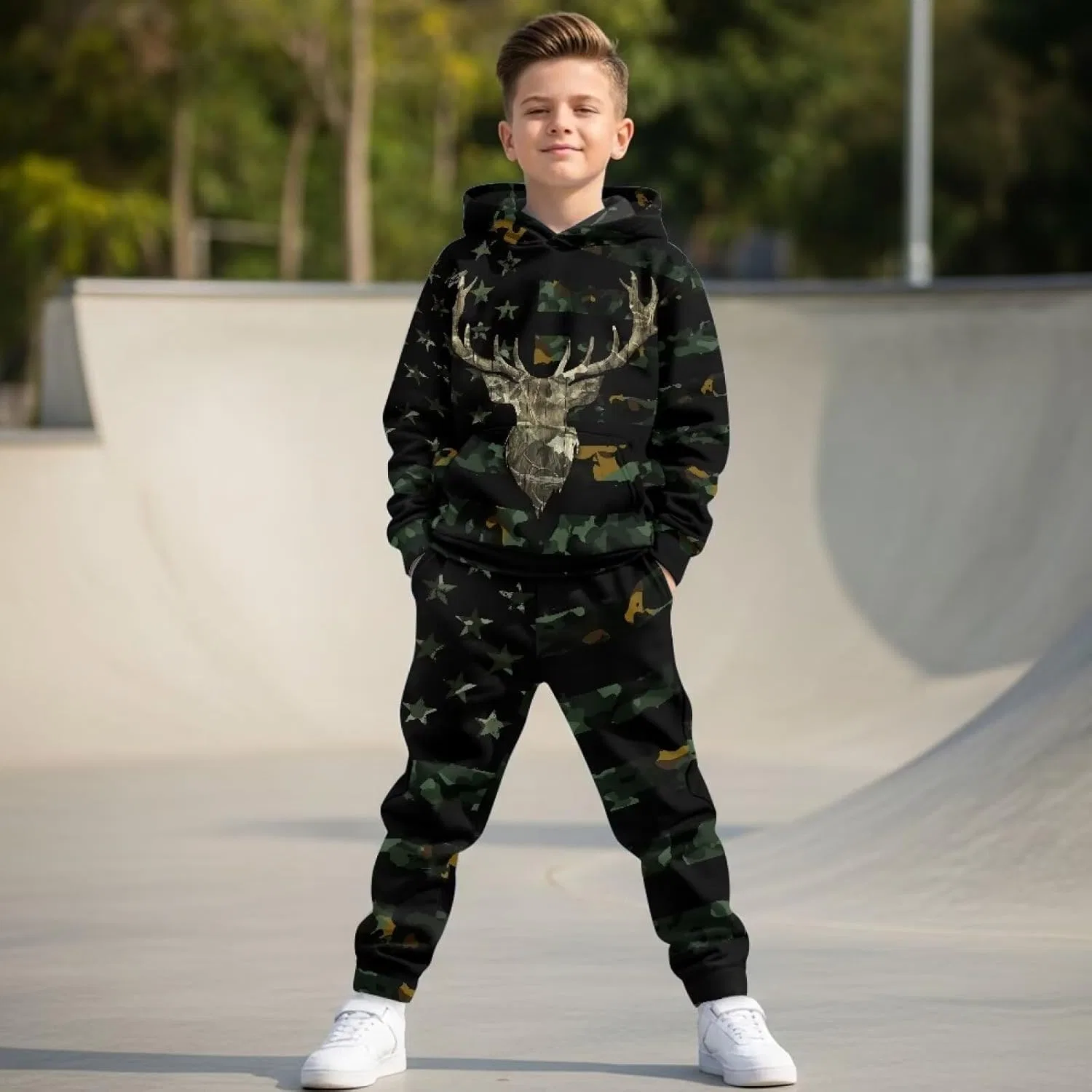 Спортивный костюм для девочек DISNIMO, Deer Camo Green — фото 4