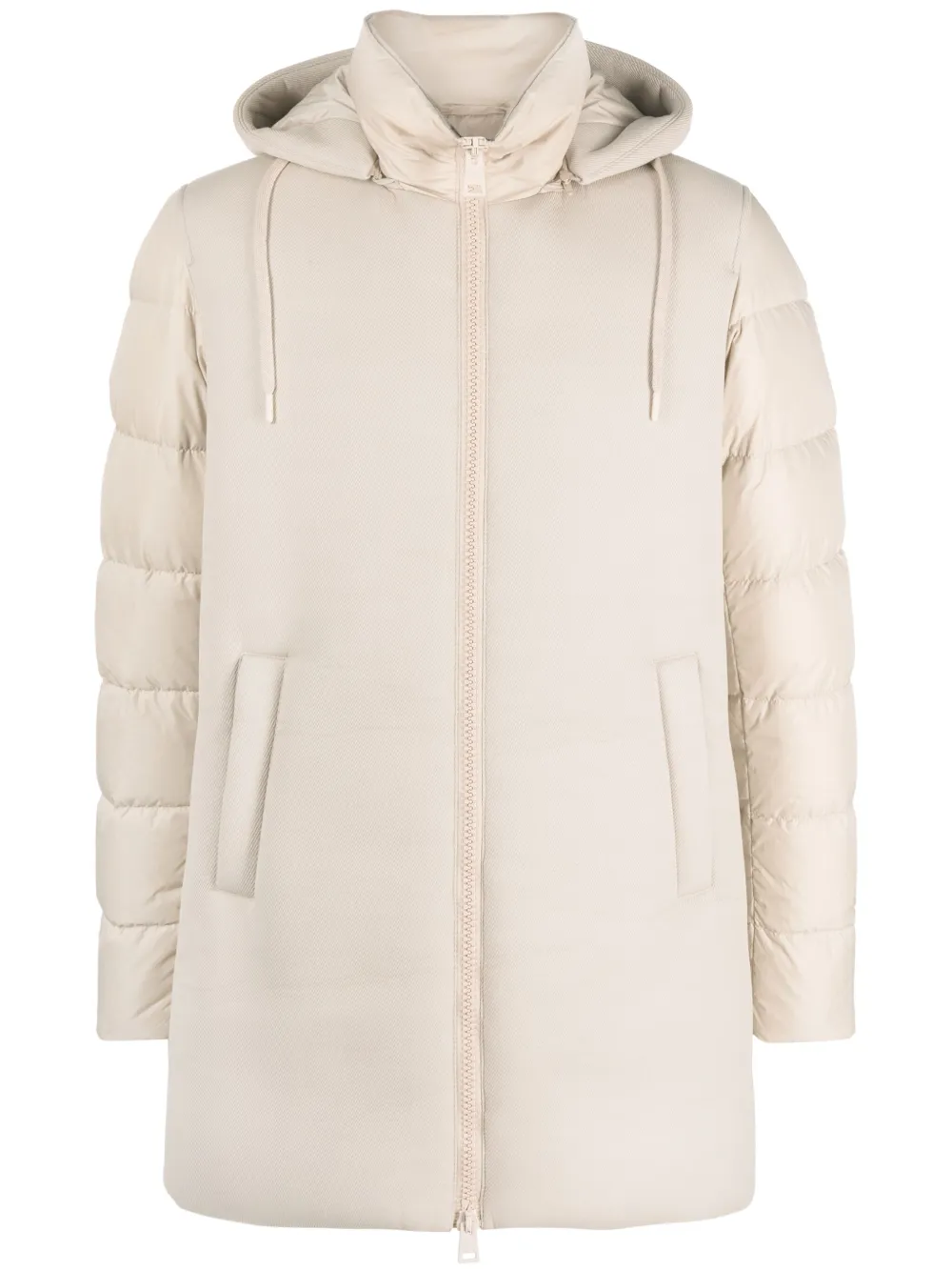 

Пуховик со съемным капюшоном Herno, бежевый