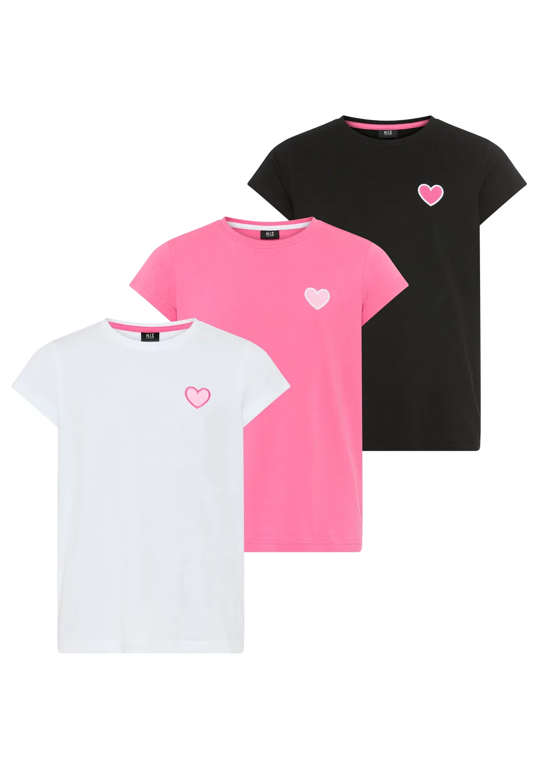 Футболка H.I.S Em, Pink/Black/White