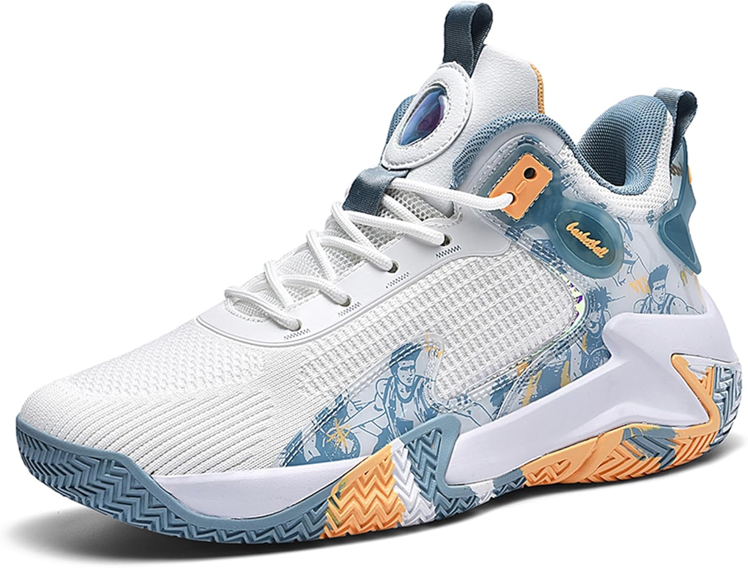 

Мужские баскетбольные кроссовки, дышащие кроссовки для ходьбы, профессиональные баскетбольные, спортивные, теннисные, беговые кроссовки, баскетбольные кроссовки, высокие баскетбольные кроссовки, боевые баскетбольные кроссовки Vtiao, белый/синий