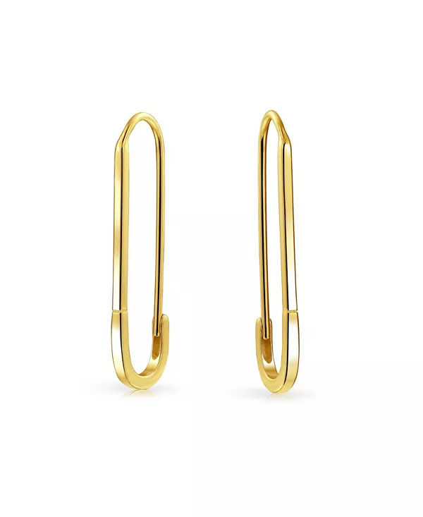 

Вдохновляющий символ: английская булавка, продеватель, серьги-подвески, брошь на лацкан из стерлингового серебра Bling Jewelry, gold