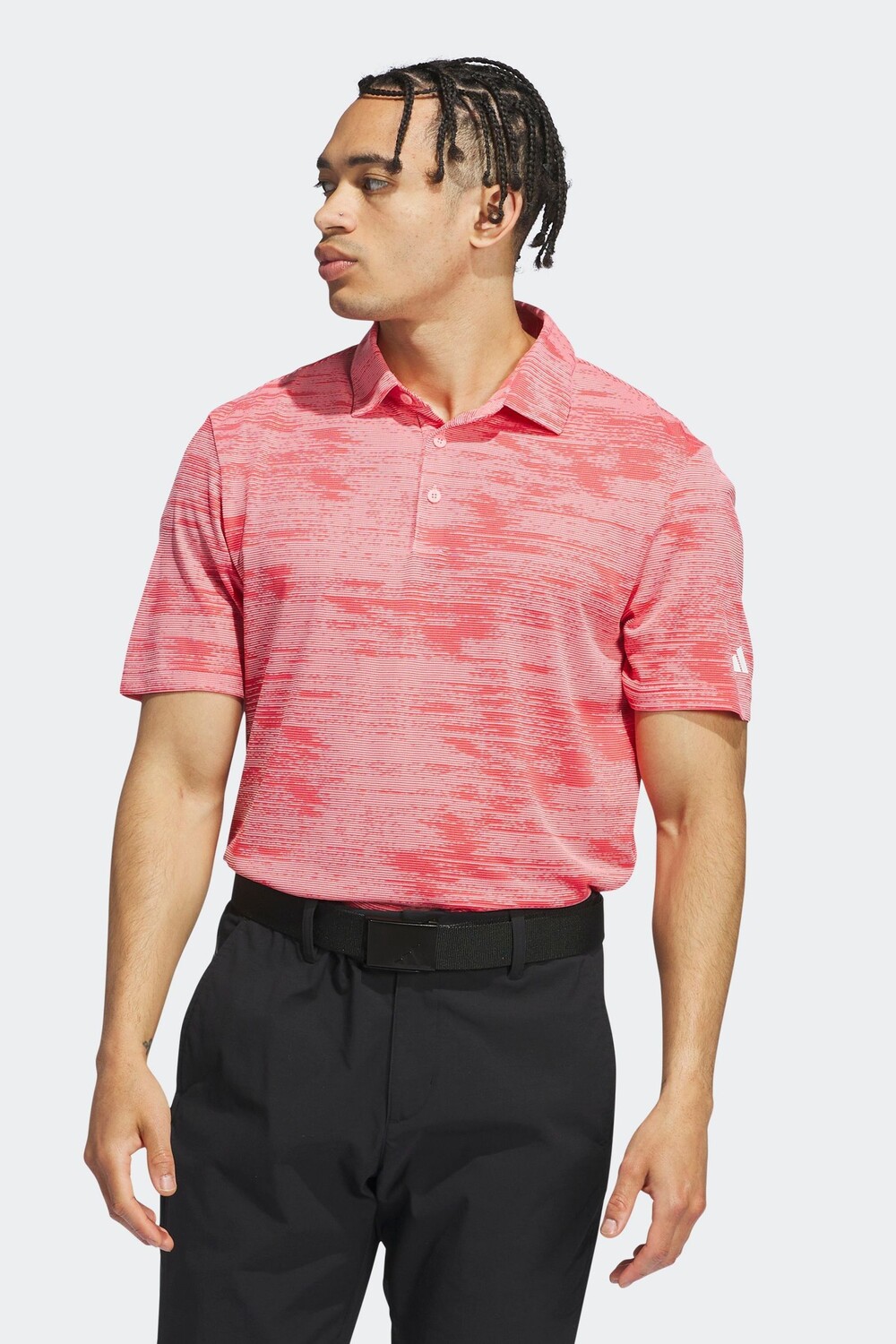 

Футболка поло Ultimate365 с текстурированной полоской серого/черного цвета Adidas Golf, розовый