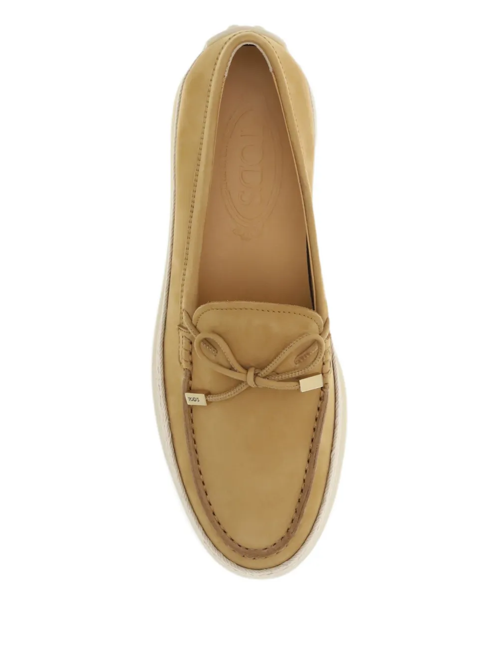Лоферы с круглым мысом и бантом Tod'S, нейтральный — фото 3