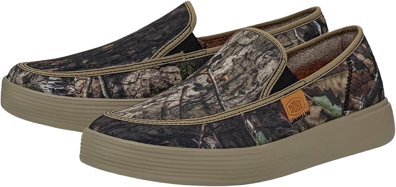 Мужские кроссовки Hey Dude Sunapee Mossy Oak Country DNA, Мужская обувь, Мужские слипоны, Удобные и легкие Heydude, Olive — фото 3
