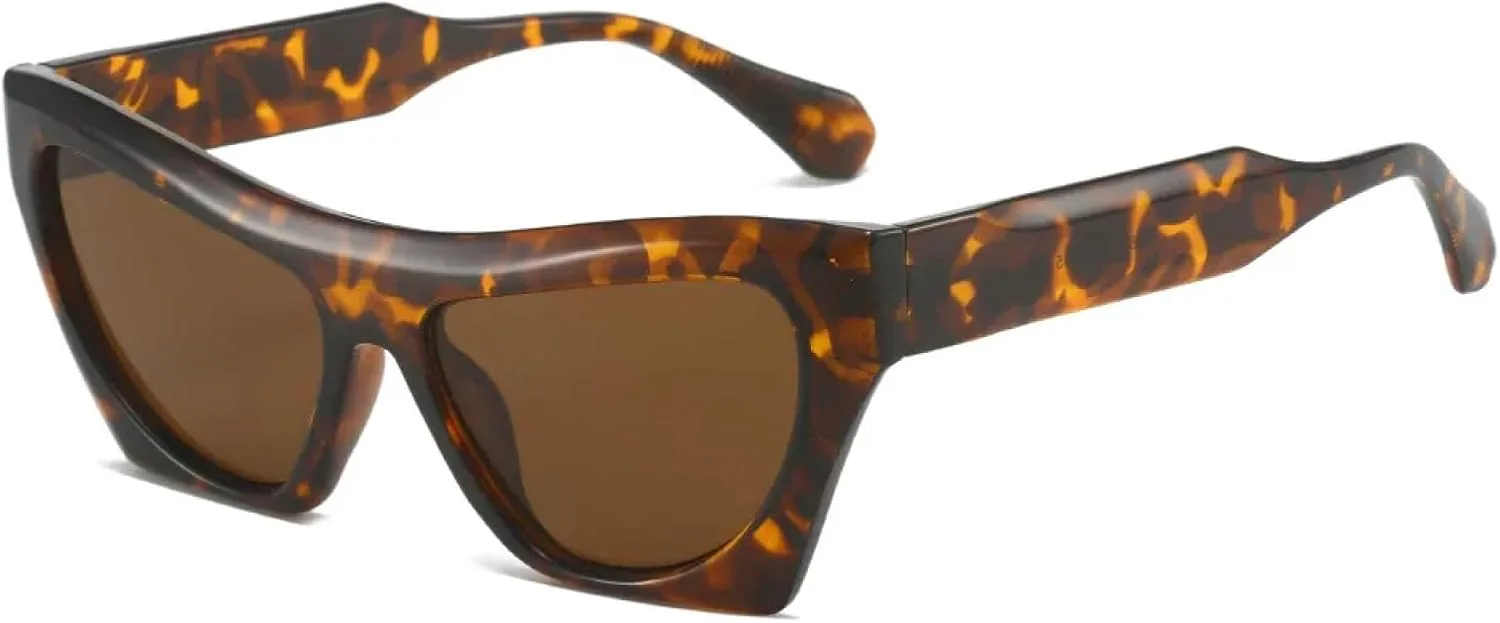 

Солнцезащитные очки «кошачий глаз» для женщин, цветная оправа, винтажный стиль, оправа для солнцезащитных очков с защитой от УФ-излучения UV400 SZVVBKK, Leopard