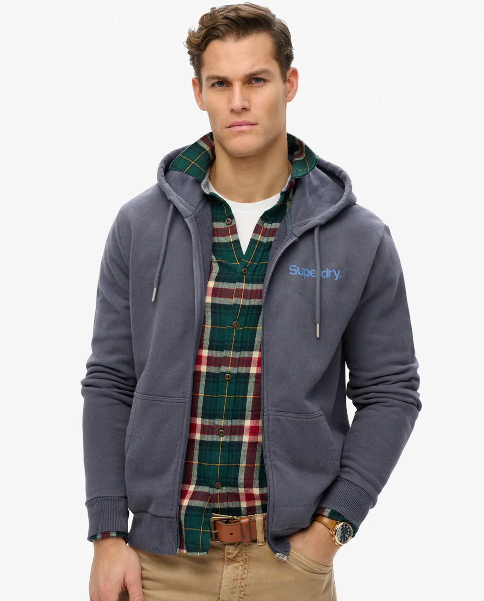 

Мужская толстовка на молнии с логотипом Core City Superdry, серый