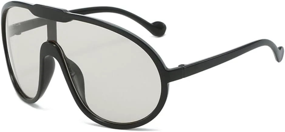 

Солнцезащитные очки LVTFCO One Piece для женщин и мужчин, защитные очки-щитки, большие, в стиле панк, ветрозащитные, солнцезащитные очки UV400, Black Gray