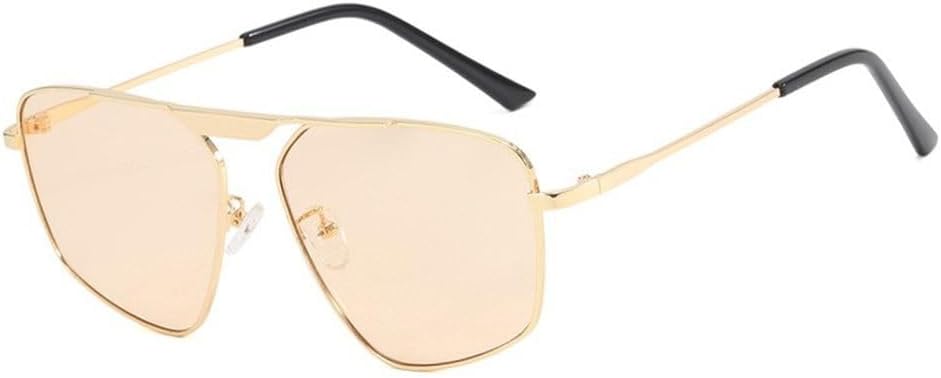 

Модные женские солнцезащитные очки для мужчин в стиле ретро с нестандартной металлической оправой, солнцезащитные очки для вождения и пляжа с защитой от УФ-излучения UV400 TKKTLLT, Gold Champagne