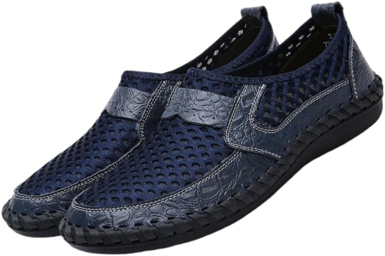 

Мужские дышащие лоферы HoaloX из сетчатого материала, увеличенного размера, прочные и противоскользящие, для походов на открытом воздухе, деловой повседневный и модный стиль весна/лето, синий