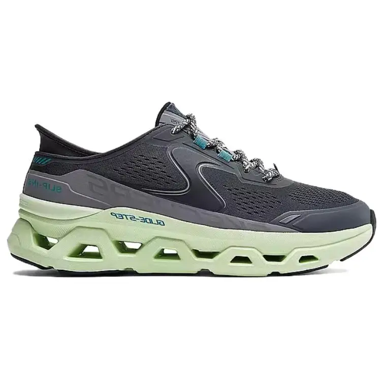 

Спортивные низкие повседневные кроссовки для бега мужские Charcoal Gray Skechers, Charcoal Gray/Lemon