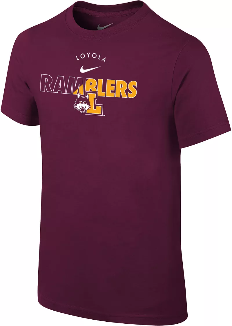 

Хлопковая футболка с логотипом Nike Youth Loyola-Chicago Ramblers Maroon Core