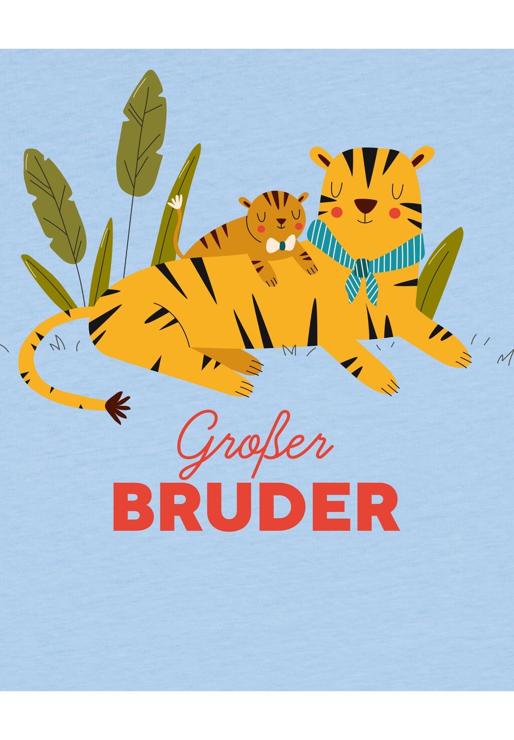 

Футболка с принтом TIGER GROSSER BRUDER watapparel, светло-голубой