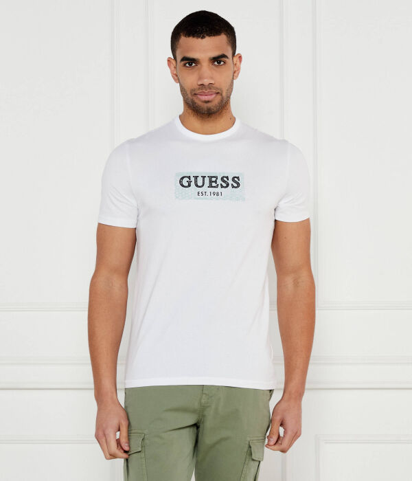 

Футболка мужская Guess Jeans с добавлением органического хлопка, белый
