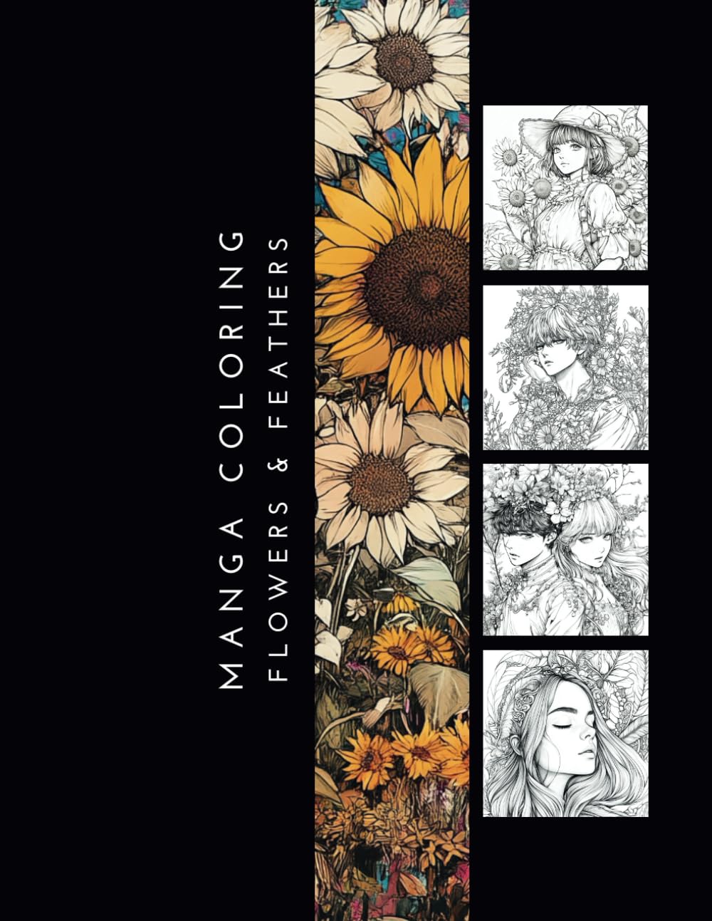 

Manga Coloring Flowers and Feathers: Coloring book with beautiful illustrations to relax and unwind (German Edition) (Independently published)