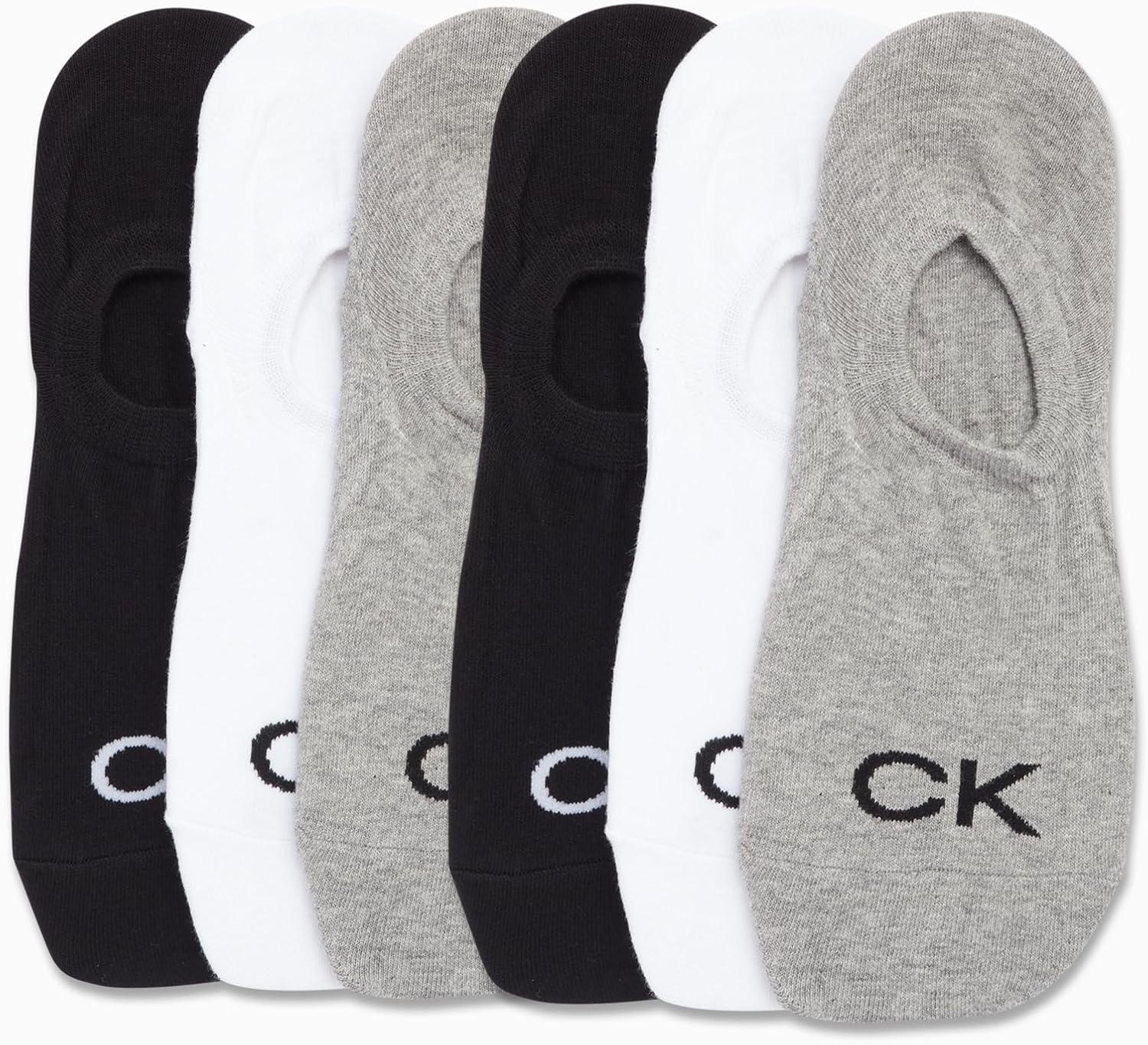 Мужские носки Calvin Klein Liner, 6 пар, мягкие, нескользящие, непромокаемые, с кроссовками, ультракороткие, для мужчин (7-12), Assorted - Low — фото 2