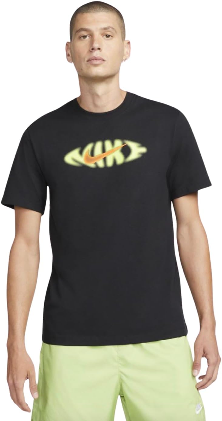 

Мужская спортивная футболка Nike с искаженным логотипом, Black, Черный, Мужская спортивная футболка Nike с искаженным логотипом, Black