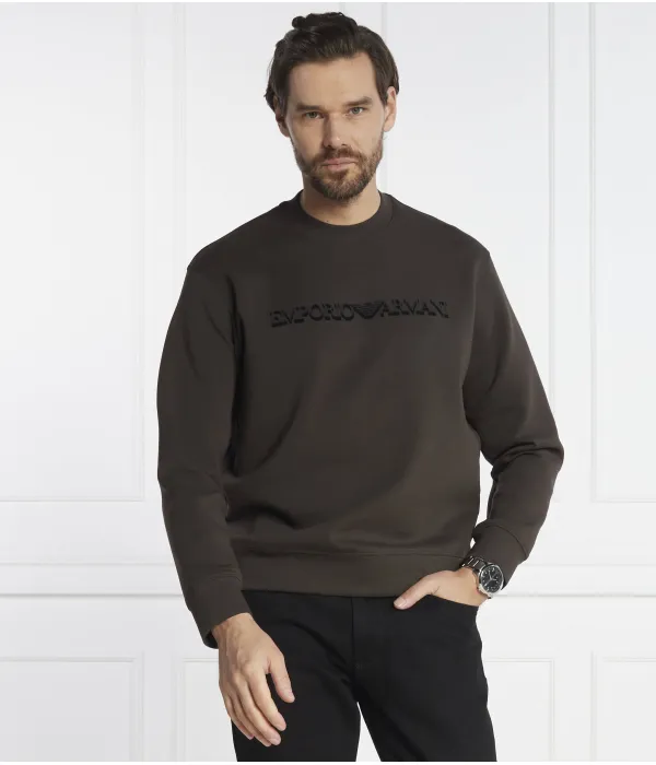 Толстовка Comfort fit Emporio Armani, коричневый — фото 3