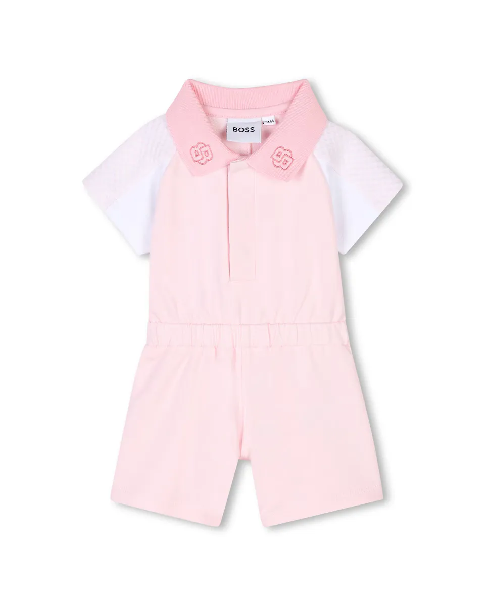 

Короткий комбинезон для девочки с эластичной талией BOSS Kidswear, цвет Rosa