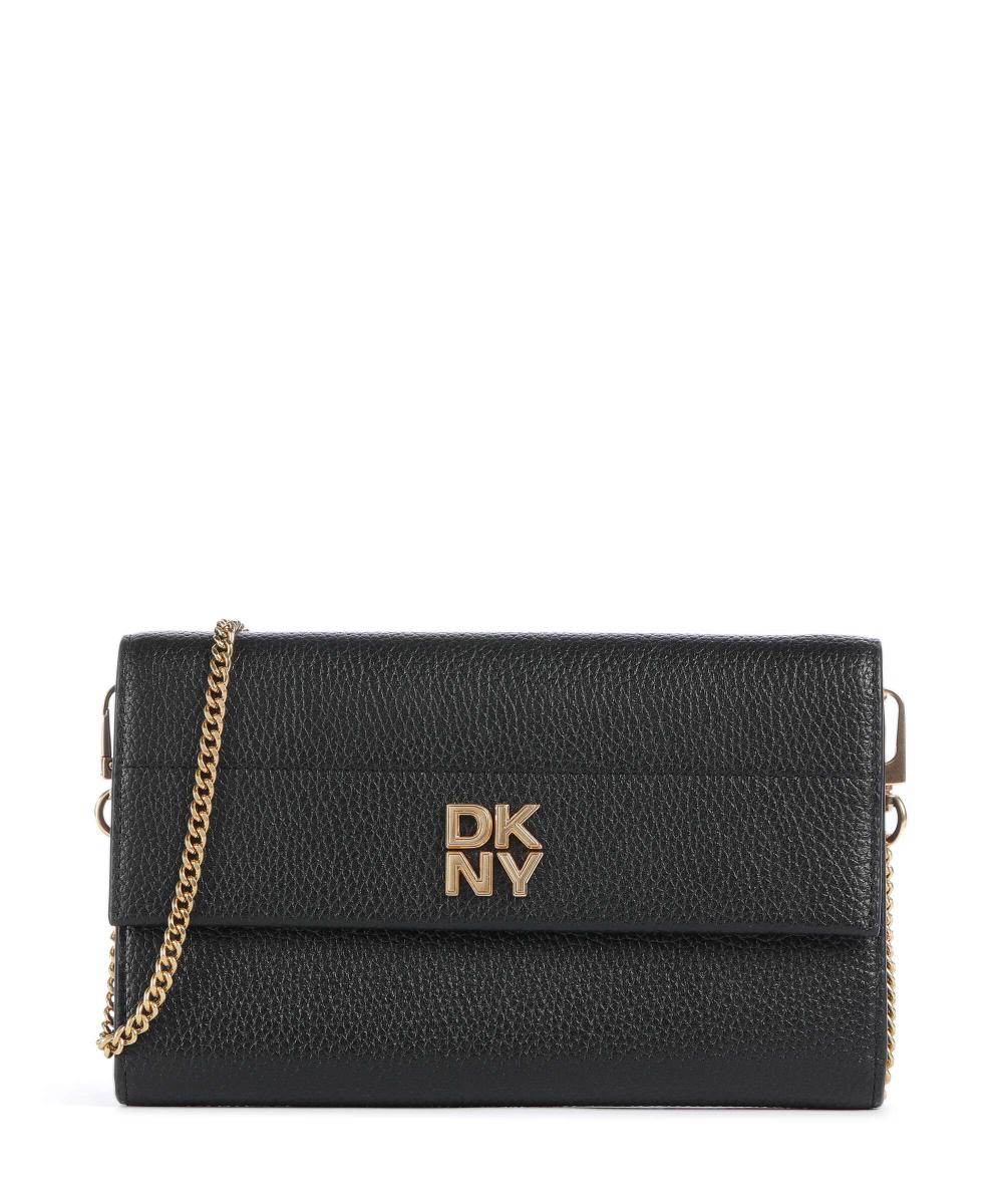 

Розовый кошелек из зернистой коровьей кожи Dkny, черный