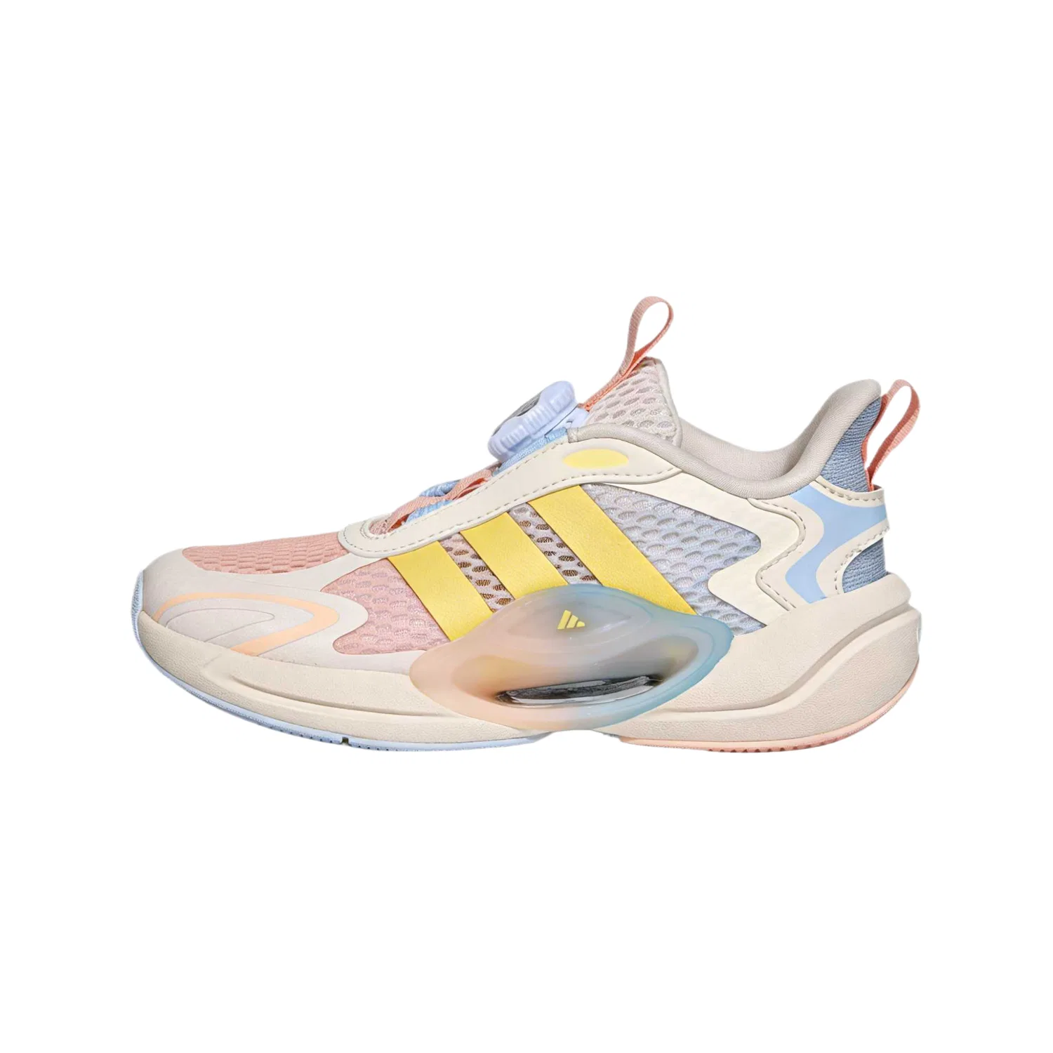 Кроссовки детские из искусственной кожи и текстиля Low top Adidas, Pink White/Yellow/Light Pink