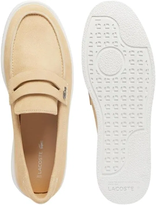 Лоферы замшевые Lacoste Cochet, Natural/White — фото 4