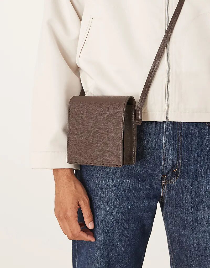 

Сумка-кроссбоди ASOS DESIGN коричневого цвета