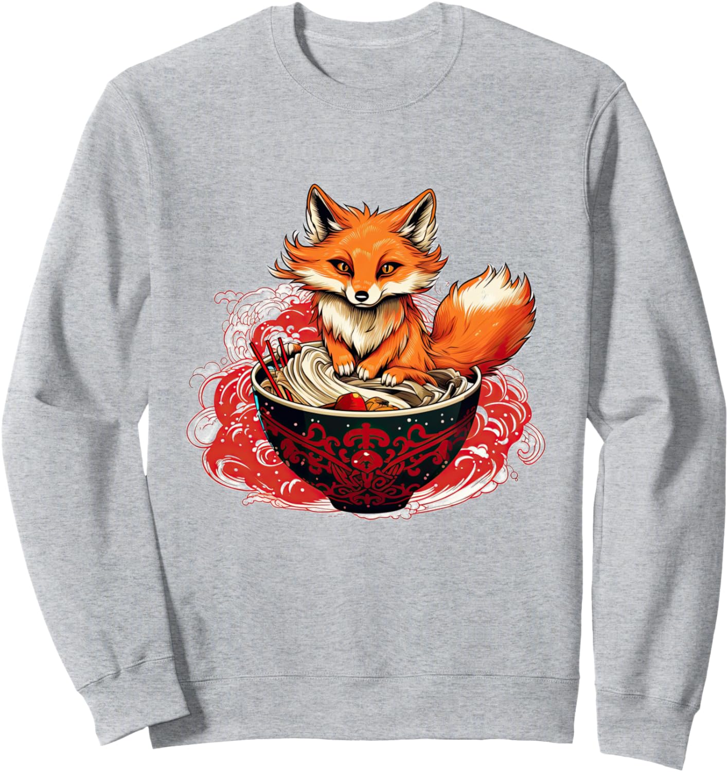 

Толстовка Japanese Ramen Eating Animal Design, серый