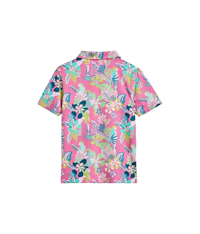 Пикейная рубашка поло с цветочным принтом The Canopy Performance Polo Chubbies Kids, Mint/Pattern Based — фото 2