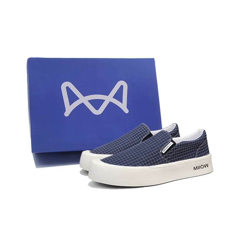 

MIIOW Антискользящие износостойкие низкие скейтерские кроссовки мужские синие, цвет Blue